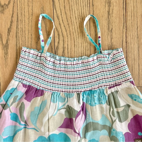 Naartjie Kids Sundress Blue Purple Floral Smocked Ruffles Tiered Size XL 7 Years - Picture 3 of 9